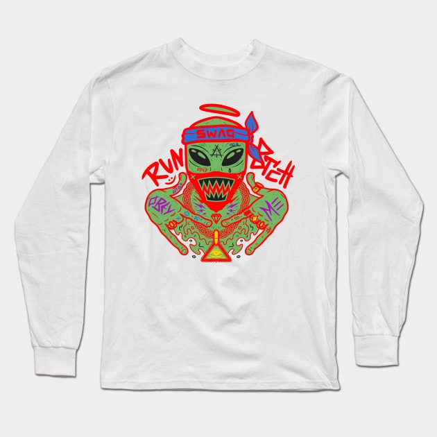 Gangsta alien Long Sleeve T-Shirt by G4M3RS